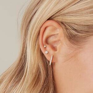 New! Lightweight 925 Gold plated Earrings Elegant Chunky Hoops